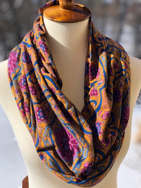 Women’s Rust Gold Paisley Infinity Scarf - Only ONE Available