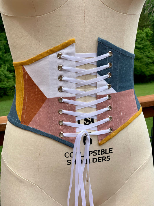 Earthy Geometric Corset Waist Belt - Available in 12 different sizes
