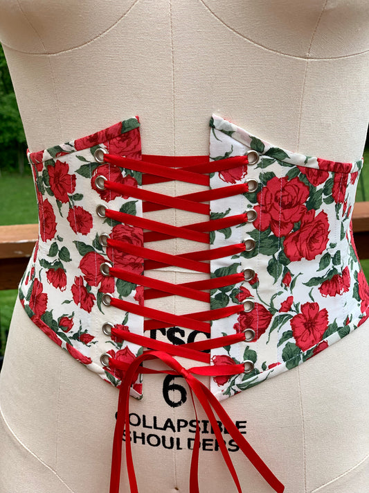 Vintage Roses Corset Waist Belt - Available in 12 different sizes